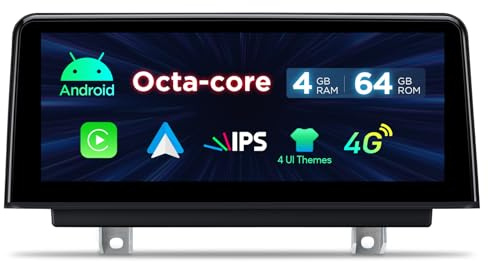 XTRONS 10.25 Car Stereo Android 4+64GB for BMW 3 Series F30/F31/F34 4 Series F32/F33/F36 M3 M4 w NBT system Touch IPS Screen GPS navigation, w 4G LTE CarAutoPlay Android Auto Support AHD Camera