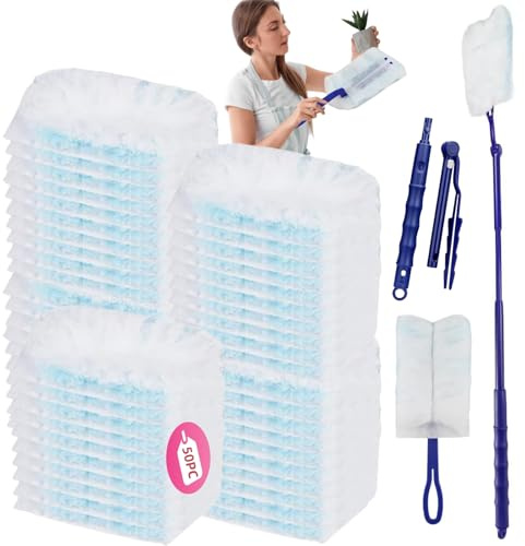 Recharges pour Plumeau,52pcs Plumeaux à Poussière pour Swiffer,Plumeau Poussiere Recharge Kit,Duster Recharges Dépoussiérantes