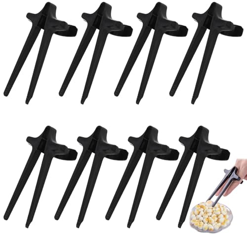 8 Stück Fingerstäbchen für Gamer,Stäbchen zum Essen,Gaming Gadgets Fingerzange,Snack Fingerstäbchen,Hand-Free Snack Finger Chopsticks,Gaming-Snack-Essstäbchen,Essstäbchen Hilfe Gamer Snack (Schwarz)