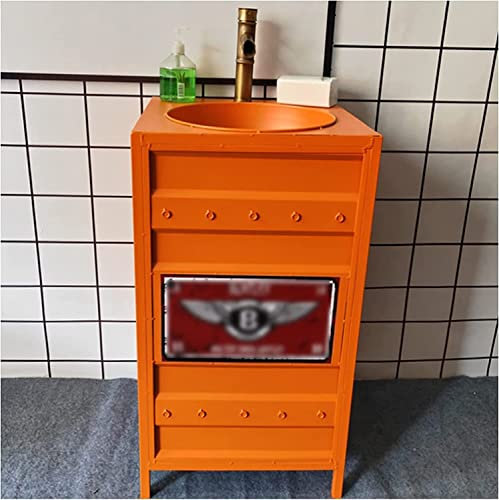Fregadero independiente con pedestal para baño, mueble de estilo industrial con lavabo, armario de pie que incluye grifo y desagüe para baños modernos