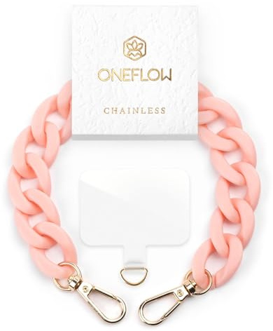 ONEFLOW Handyanhänger fürs Handgelenk, Universal Handykette kurz Handschlaufe, Handyband für Hüllen Abnehmbar, Anhänger Kette mit Karabiner für alle Handys, Chainless Urban Chain - PARENT