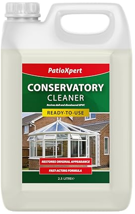 PatioXpert – Conservatory & UPVC Cleaner 2.5L – Streak-Free Cleaner for Frames, Fascias & Guttering – Removes Dirt, Mould & Stains – Safe on White & Coloured UPVC