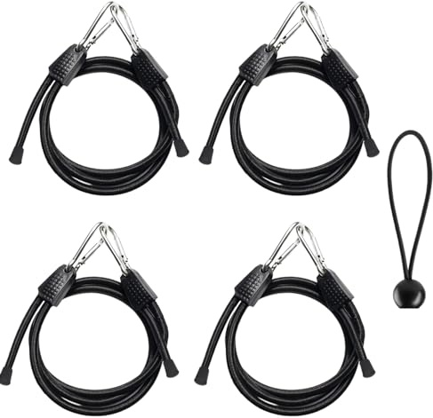 Sevay Captain Spanngummi mit Karabiner,Spanngurt,Gepäckspanner,4-teilig,39,37 Zoll(1m) lang,0,335 Zoll (8,5mm) breit,super elastisch,robust,wasserdicht, UV-beständig,reißfest,(klein,39,37 Zoll(100cm))