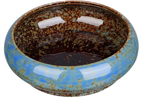 Toddmomy Pot de Jardinage pour Plantes Succulentes en Céramique Bleue, Pot Hydroponique Pratique Texture, Maison Bureau