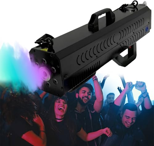 agreilduite Machine À Brouillard Portative, Machine À Brouillard D'ambiance À LED Portable avec Lumières 7 Couleurs | Sortie 6-10 M, pour Événements Scéniques, Ambiance À Son Paroxysme, 1500 W,Black