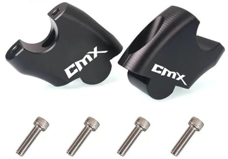 BYLKFC 1 Pair Riser Bar Clamps Motorcycle Handlebar Riser For For Rebel 500 300 CMX500 For Rebel500 CMX300 For Rebel300 Handle Bar Risers Clamps Mount Adapter Forward Backward Handlebar Clamps(Black)