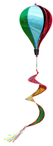 JOINPAYA Montgolfière Arc-Ciel Girouette Rotative avec Séquins pour Décoration Suspendue Extérieure Jardin