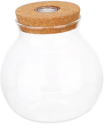 Abaodam LED Light Eco Glass Bottle for Fish Tank and Terrarium High Borosilicate Cylindrical Vase DIY Micro Landscape Container for Home and Office Decor