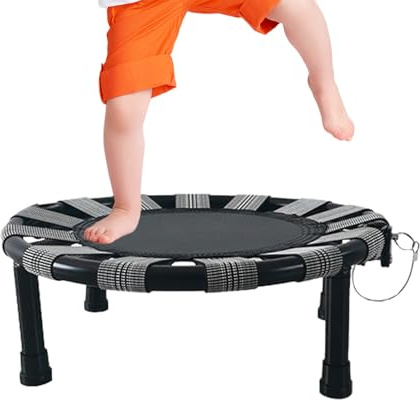 Kindertrampolin – rundes Rebounder-Sprungspielzeug, faltbares, tragbares, sicheres Fitnessgerät | Mini-Trampolin für drinnen und draußen, für Kinder, und Mädchen, Hausübung, Spielzeit, Spaß, Ak