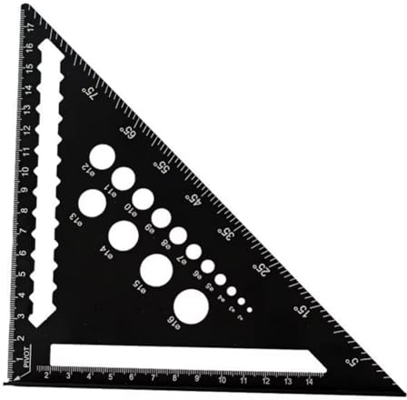 Bosiyrggrl Righello Triangolare da 7 Pollici In Alluminio, Goniometro, Quadrato Metrico, Righello di Misurazione per Strumenti di Intelaiatura di Edifici, Calibri