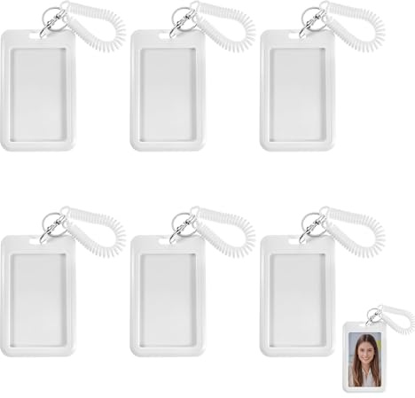 Katyjun Ausweishülle 6er Set für 2 Karten Gleichzeitig Vorne Kpop Foto Hinten ID Scan Photocard Holder für Studentenausweis Fahrkarten ID Card Holder aus ABS Weiß