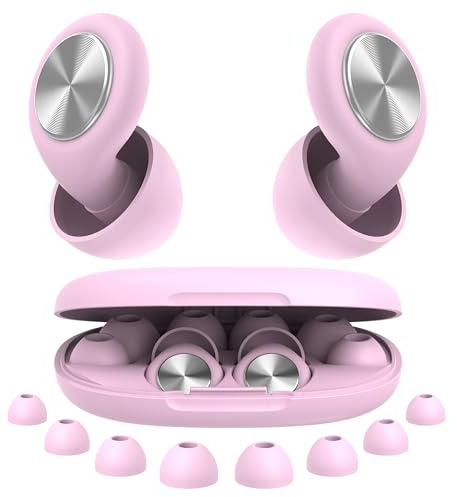 Tapones para los oídos para dormir, 50 dB, protección auditiva reutilizable, reducción de ruido (rosa)