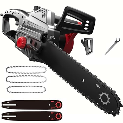 16in Electric Chainsaw with Guide Bar and Chain, Corded Electric Saw Automatic Lubrication, Electric Chainsaw Corded with 3D Cooling Vents, Electric Saw for Wood Cutting