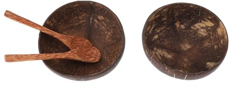 Ycauty Lot de 2 bols en coquille de noix de coco ancienne, , durable, résistant à la chaleur pour la cuisine de la maison, 2 jeux pour repas et fêtes de famille