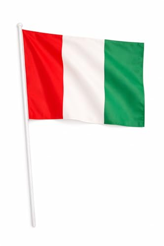 Drapeau Italie avec Passant, Couleurs Vert, Blanc et Rouge, 45 x 30 cm