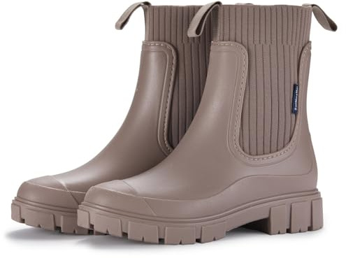 Generisch Bottes en caoutchouc antidérapantes pour femme - Tige large - Bottes en caoutchouc - Chaussures de jardin - Bottes de pluie - Bottes de trekking