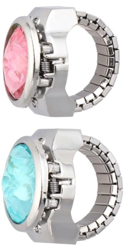 SHERCHPRY Klappbare Ringuhren 2 Stück für Kinder mit Quarz Rosa | Stretchband, Schmuck zum Sammeln und Tragen, Dekorativ für Geburtstag und Weihnachten, Praktisch im Alltag Zufällige Farbe