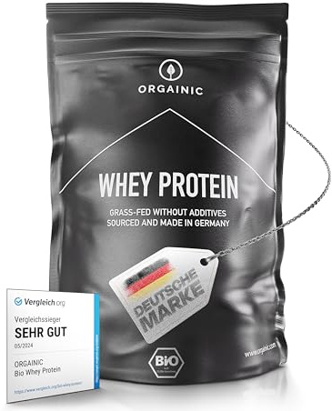 ORGAINIC Polvo de Proteína de Suero de Plátano Rojo Orgánico - Certificado Orgánico - Polvo de Proteína de Alemania - Pienso de Hierba - 1000g