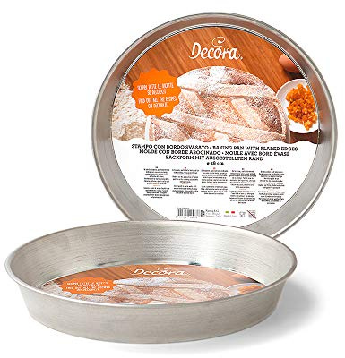 Decora 0060828 Ruoto per Pastiera ø 28 cm, Banda Stagnata, Placcato Stagno, Argento