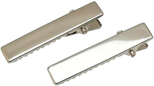 chenkou Craft upick 8size Silber Metall Alligator Zinken Haar Clips DIY Craft 50, silber, 35*6mm
