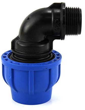 GOMITO COMPRESSIONE PP PN16 - 63 X 2 maschio - raccordo tubi polietilene CURVA