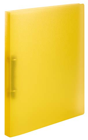 HERMA Ringbuch A4 Gelb Transluzent, schmal, 2 Ringe, 25 mm breit, Ringordner aus Kunststoff mit Niederhalter für Kinder, Jungen und Mädchen