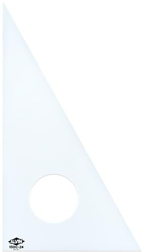 Alvin 130C-24 Professionelles Acryl-Dreieck, 30/60 Winkel, 61 cm, transparent