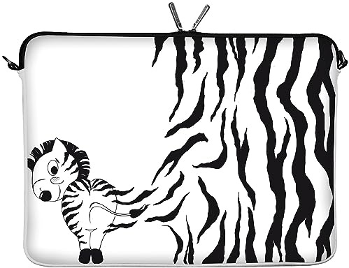 Digittrade LS111-17 Zebra Designer Schutzhülle für Laptops und Notebooks mit einer Bildschirmdiagonale von 43,9 cm (17,3 Zoll) weiß-schwarz