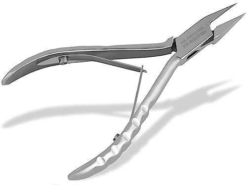 Fuss Nagelzange Eckenzange Spitz - Edelstahl - Ergonomische Griffe - 10,5 cm
