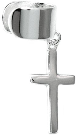 Queenberry sterling silver kors dinglande örhänge manschett wrap, Sterlingsilver, Ingen sten