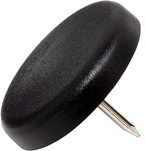Adsamm® / 32 x plastglidare med spik/svart/Ø 30 mm/rund/möbeltassar med spik/möbel- och golvglidare