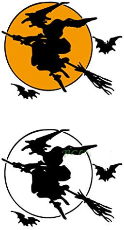EROSPA® Tattoo-Bogen temporär - Halloween Hexe/Fledermaus