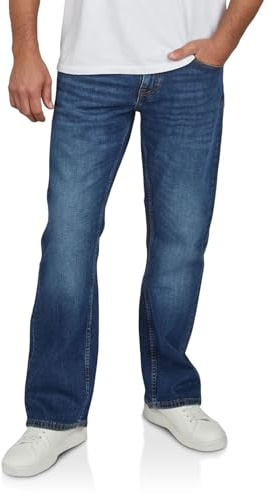 MUSTANG Oregon Jean pour Homme Coupe Bootcut Denim Stretch Coton Bleu Noir W30 W31 W32 W33 W34 W36 W38 W40 - Bleu - W33