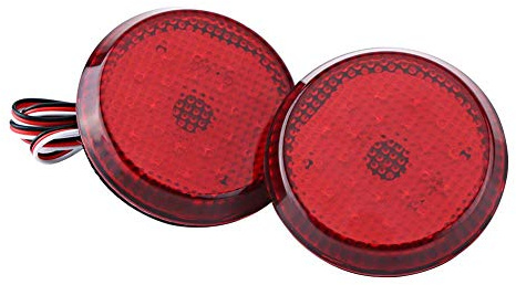Madezz Bumper Reflector Light, Feux arrière Feu Stop de Brouillard arrière de la Lampe LED de Voiture de 6,8 cm de la Voiture (Rouge)