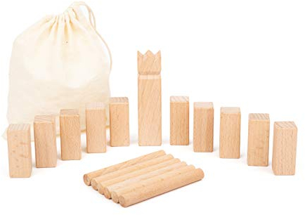 small foot Wikingerspiel Mini-Kubb, Holzspiel in extra kleinem Format, 17-teiliges Set mit Aufbewahrungstasche, 11356