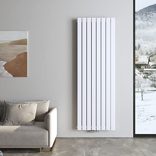Heilmetz Design Heizkörper Flach 1800x616 mm Weiß Paneelheizkörper mit Mittelanschluss Doppellagig Vertikal