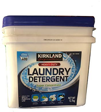 KIRKLAND SIGNATURE Non-Bio Concentrate Laundry Detergent 400 Washing Powder, 12.7 kg, White/Blue