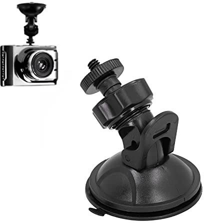 VBESTLIFE Soporte de Ventosa para automóvil, Ventosa Fija, para cámara de navegación de automóvil, Adaptador de Soporte de Parabrisas con Tornillo de 1/4 pulg. para DV GPS, Negro