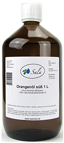 Sala Orangenöl Brasilien ätherisches Öl süß naturrein 1 L 1000 ml Glasflasche