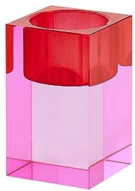 Gift Company Teelichthalter Sari S, Windlicht, Dekolicht, Kristallglas, Rosa, Rot, 7.7 cm, 1096903003