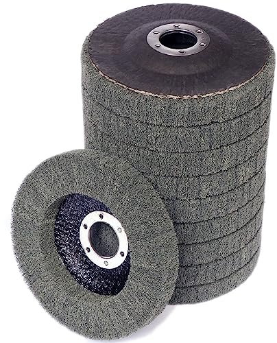 6Pcs 4.5 x 7/8 Nylon Fiber Flap Disc Polishing Grinding Wheel,Scouring pad Buffing Wheel for Angle Grinder, Polishing Tools (Gray)