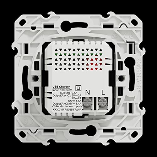 Schneider Electric - Odace - prise USB double - charge rapide - type A+C - anthracite - 18W - 3,4A - S540219