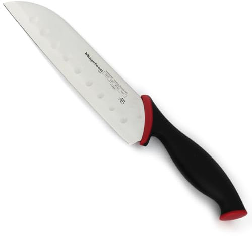MAGEFESA Alvaro Barrientos - Cuchillo de Cocina Santoku 17cm, Acero Inoxidable, Polivalente, Apto para Picar, Cortar-Rebanar, Hoja Antiadherente