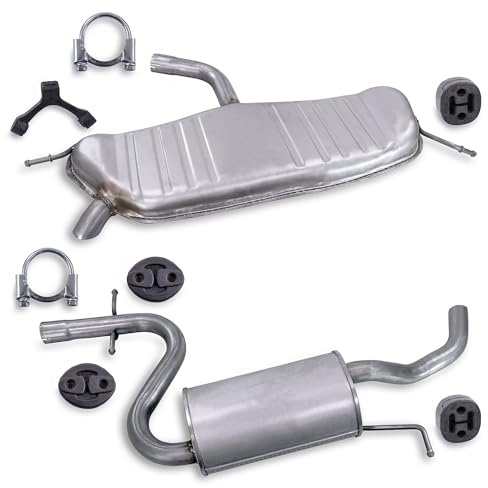 ATEC Germany Auspuff Schalldämpfer Set 1x Mittelschalldämpfer, 1x | Kompatibel mit: VW TOURAN