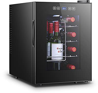 RUYICZB 10 Bottle Wine Cooler Refrigerator Thermoelectric Cooling Freestanding Countertop Small Wine Fridge with Digital Temperature Control Quiet Operation