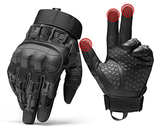 Neusky Taktiska handskar för män – sommar pekskärm arbetshandskar för motorcykel, MTB, utomhussport – perfekt för Airsoft, militär, paintball (svart-Pro, M)