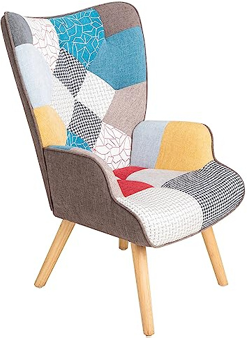 Gardenia Poltrona Poltroncina Relax Patchwork con Schienal da Arredo Soggiorno Cucina Design