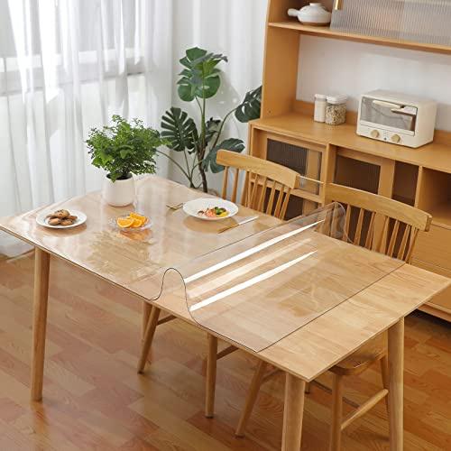 Eralove Tischfolie transparent 2 mm, Durchsichtige tischdecke 70 x 70cm | PVC Tischdecke transparent, geruchsneutral, wasserdicht, robust, pflegeleicht, Schutz für Möbel, Küche, Esszimmer