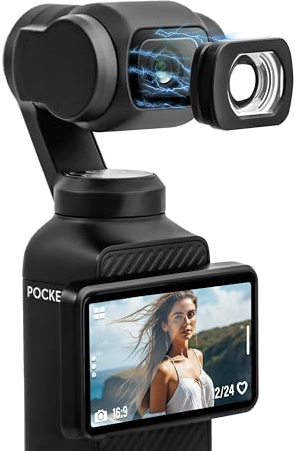 Tomat Pocket 3 ND Filter Magnetischer Weitwinkelobjektiv für DJI Pocket 3 Zubehör Erweiterter ND Kamerafilter Weitwinkelfilter mit magnetischer Befestigung Schutz Kameraobjektiv