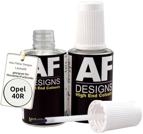 Alex Flittner Designs Lackstift für Opel SCHNEEWEISS 40R schnelltrocknend 2x20ml Autolack